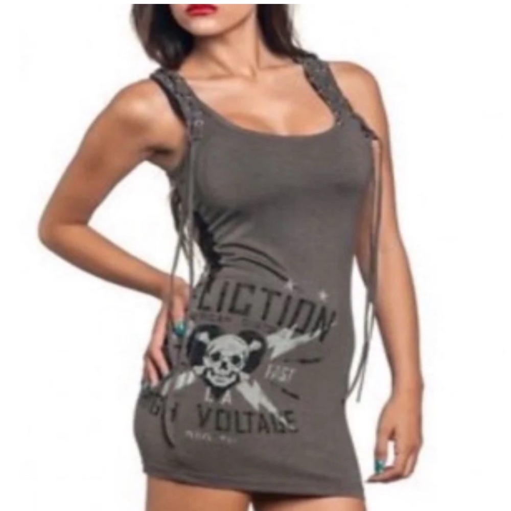 Affliction body con mini dress, NWT